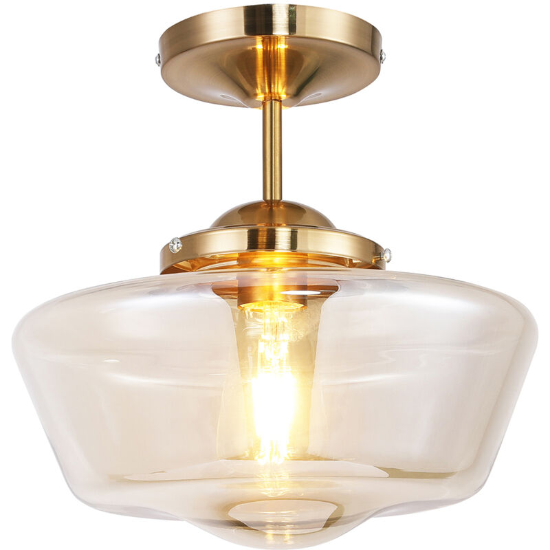 Image of Lampada da soffitto - Lampada a sospensione in stile vintage - Suki Beige - Vetro, Metallo - Beige