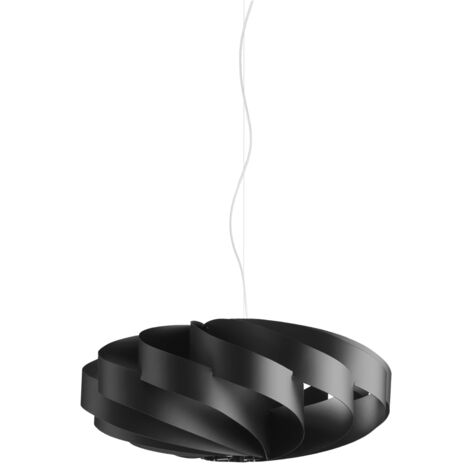 Lampadario Moderno Flat Polilux ® Nero E Metallo Cromo 5 Luci E27