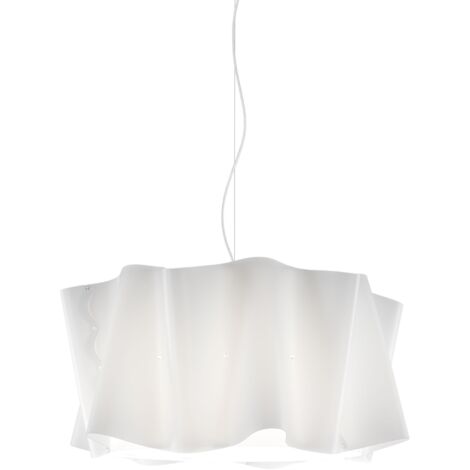 Lampadario Moderno Folio Polilux ® Bianco E Metallo Cromo 5 Luci E27