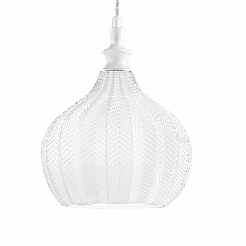 Image of Lampadario moderno gea luce cleofe s11 e27 led vetro bianco lampada sospensione
