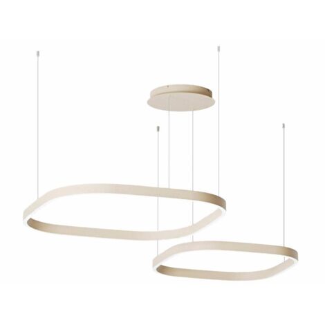 Lampadario moderno gea luce criseide s2d q fcrsbe5q led new beige alluminio silicone