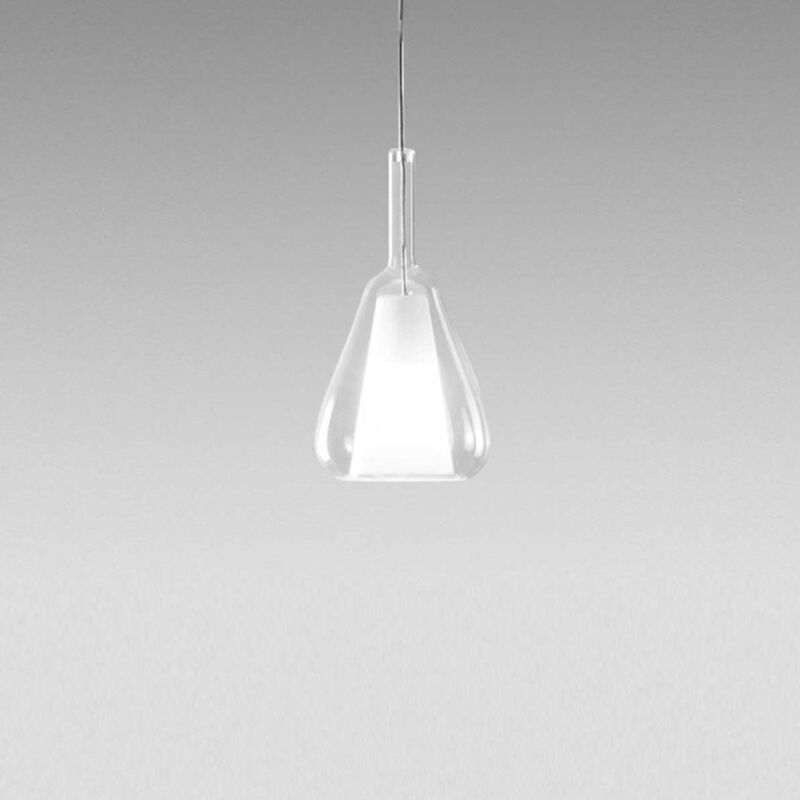 Image of Lampadario moderno gea luce ofelia mini s11 g9 led metallo vetro sospensione, vetro trasparente