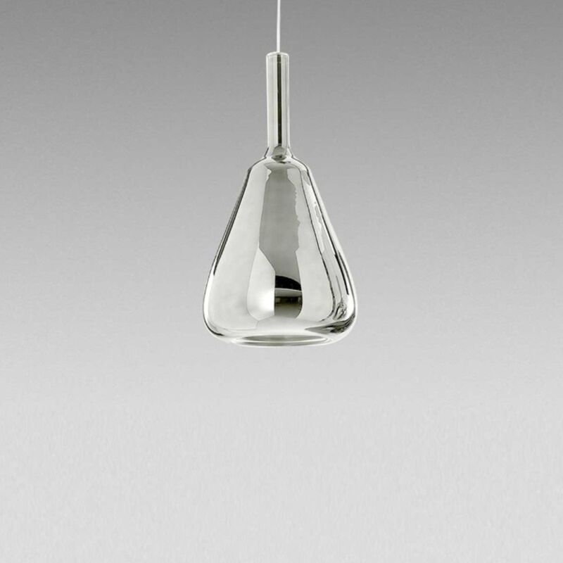 Image of Lampadario moderno gea luce ofelia mini s11 g9 led metallo vetro sospensione, vetro cromo specchiato