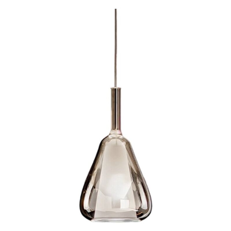 Image of Lampadario moderno gea luce ofelia mini s11 g9 led metallo vetro sospensione, vetro ambra fumè trasparente