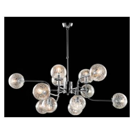 Lampadario Moderno Ikarus Metallo Cromo 12 Luci E14