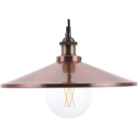 Lampadario Moderno in Metallo Color Rame e Ottone Paralume a Imbuto Pelly