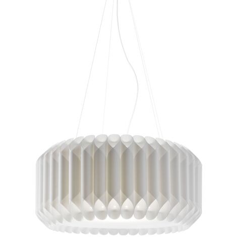 Lampadario Moderno Louise Polilux ® Bianco E Metallo Cromo 5 Luci E27