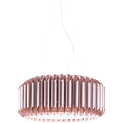 Lampadario Moderno Louise Polilux ® Pink Metal E Metallo Cromo 5 Luci E27