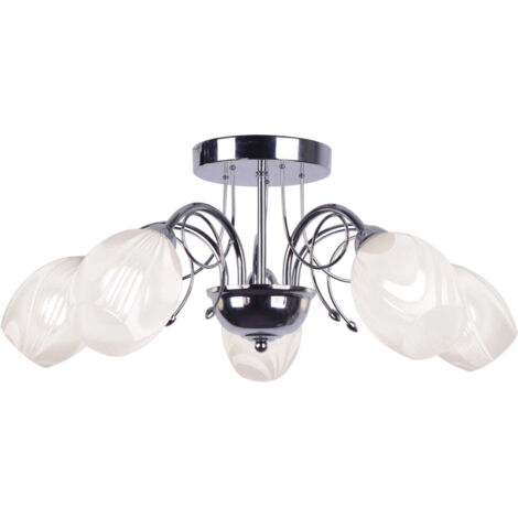 Lampadario moderno Malibu Kaja cromato/bianco 5xE14