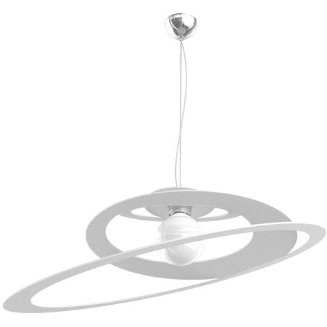 Lampadario moderno metallo top light bungee 1197 s70 e27 led lampada soffitto, finitura metallo bianco