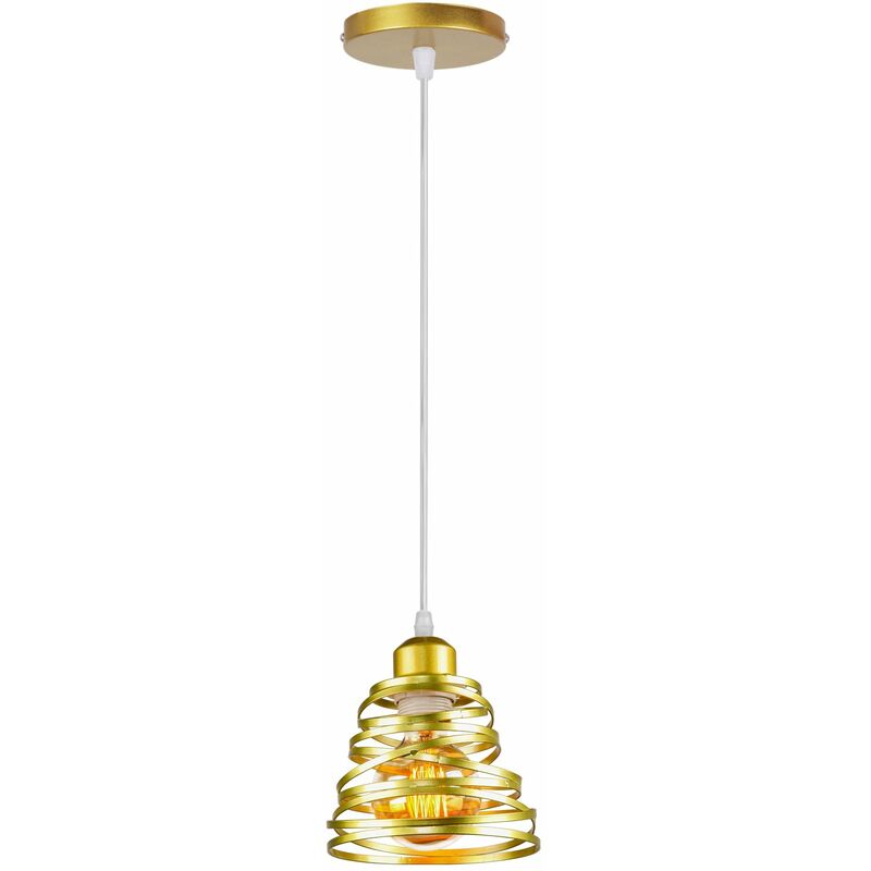 Wottes - Lampadario Moderno Molla in Metallo E27