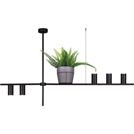 Lampadario moderno nero con fioriera 5xGU10 Kaja Rocco