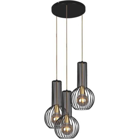Lampadario moderno nero oro Kaja Arvi K-4522 3xE27