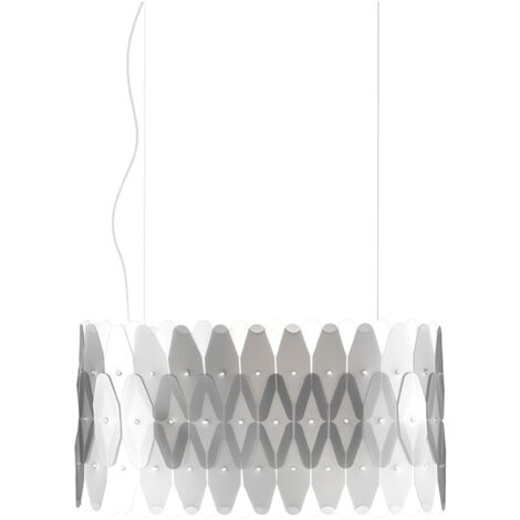 Lampadario Moderno Ovale Amanda Polilux ® Argento E Metallo Cromo 3 Luci E27