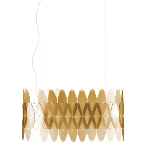 Lampadario Moderno Ovale Amanda Polilux ® New Gold E Metallo Cromo 3 Luci E27