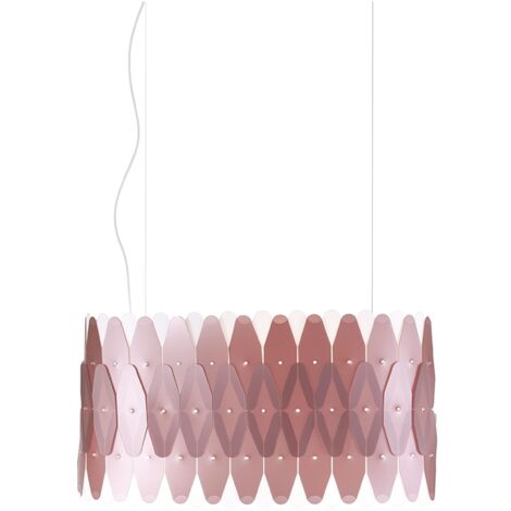 Lampadario Moderno Ovale Amanda Polilux ® Pink Metal E Metallo Cromo 3 Luci E27