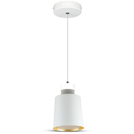 Lampadario moderno pendente 1MT diffusore acrilico e piastra LED SMD 7W 3000K 120° 400LM White Metal Ф120mm VT-7333 – SKU 3935