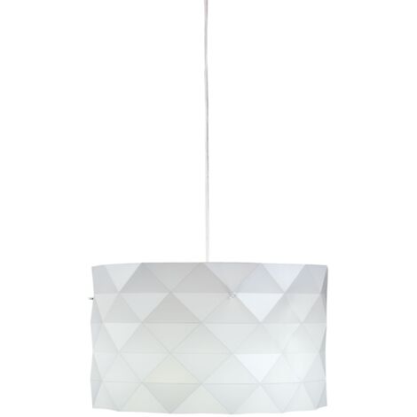 Lampadario Moderno Prisma Polilux ® Bianco E Metallo Cromo 5 Luci E27