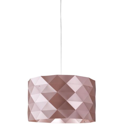 Lampadario Moderno Prisma Polilux ® Pink Metal E Metallo Cromo 5 Luci E27