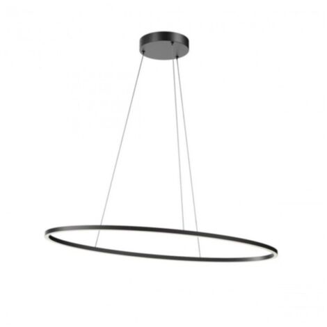 Lampadario moderno redo group leo 01 3339 led cct nero dimmerabile alluminio