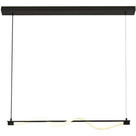 Lampadario Moderno Serpente Acciaio Bianco Policarbonato Nero Led 15W 2700K