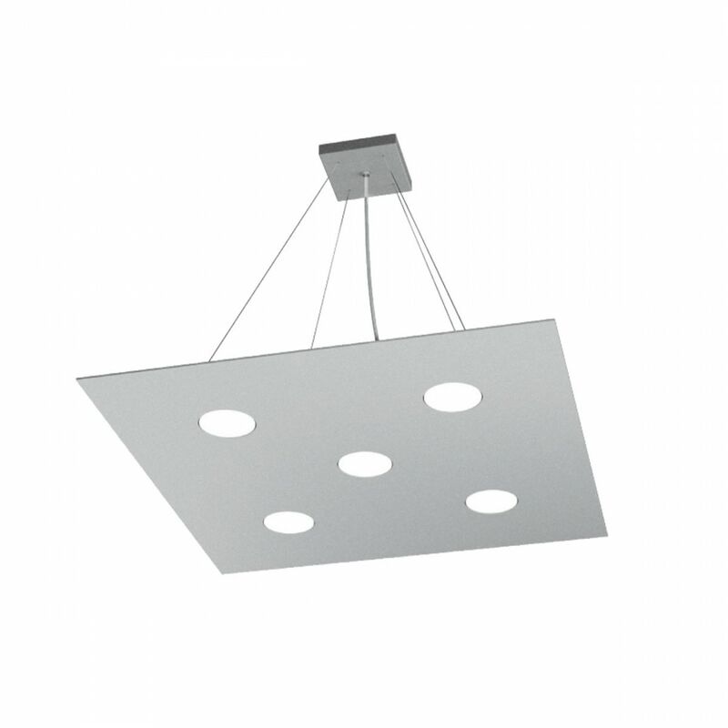 Image of Top-light - Lampadario moderno top light area 1127 s5 gx53 led monoemissione metallo sospensione, finitura metallo grigio - Grigio