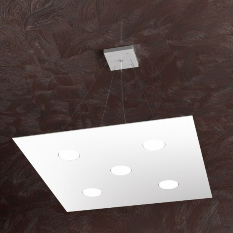 Image of Top-light - Lampadario moderno top light area 1127 s5 gx53 led monoemissione metallo sospensione, finitura metallo bianco - Bianco