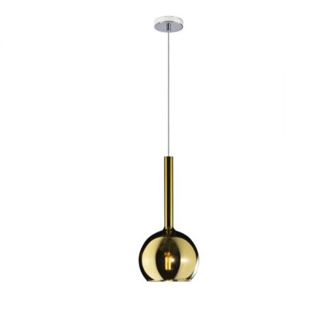 Lampadario moderno top light future 1155cr sp e27 led vetro pirex soffiato sospensione, vetro oro