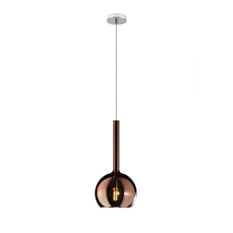 Lampadario moderno top light future 1155cr sp e27 led vetro pirex soffiato sospensione, vetro rame