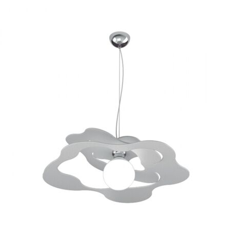 Lampadario moderno top light ripples 1158 s50 e27 led metallo sospensione, finitura metallo grigio