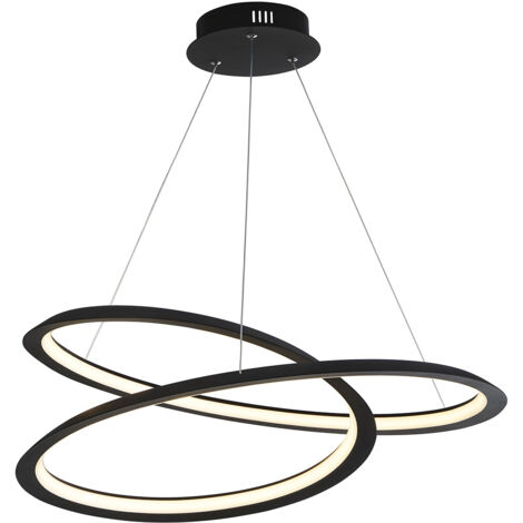 Lampadario Moderno Vortice Ii Acciaio Nero Silicone Bianco Led 41,13W 3000K