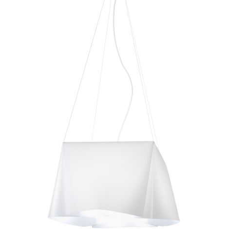 Lampadario Moderno Wanda Polilux ® Bianco E Metallo Cromo 3 Luci E27