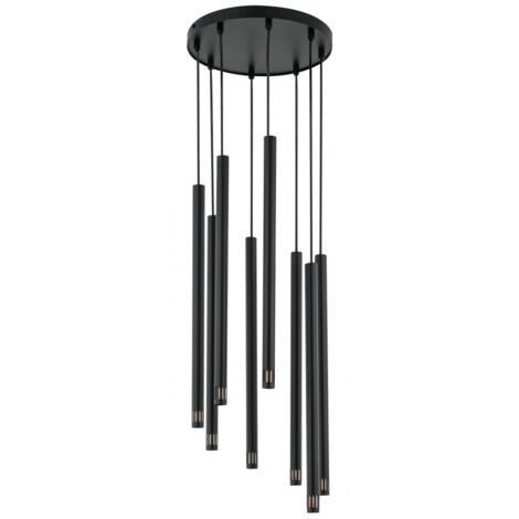 Lampadario nero moderno rotondo 8xG9 Sopel Laser Sigma