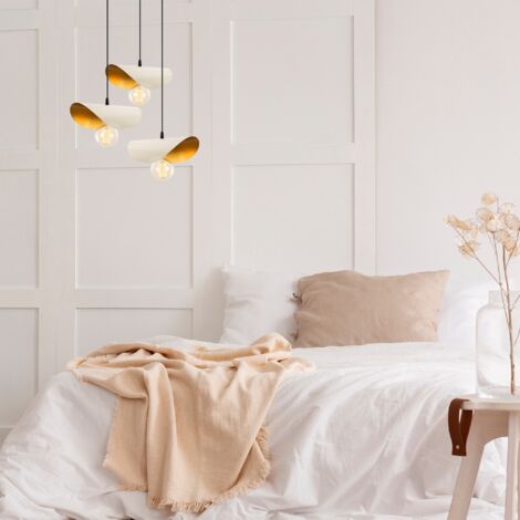 Lampadario oro e nero, stile moderno, diametro 45 cm, altezza 106 cm, per soggiorno o camera da letto principale