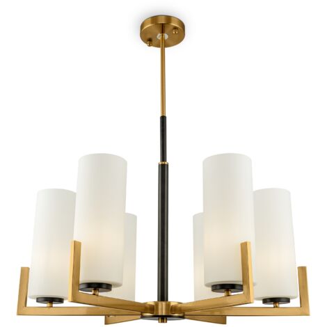 Lampadario ottone tubi vetro Fortano Maytoni MOD089PL-06BS