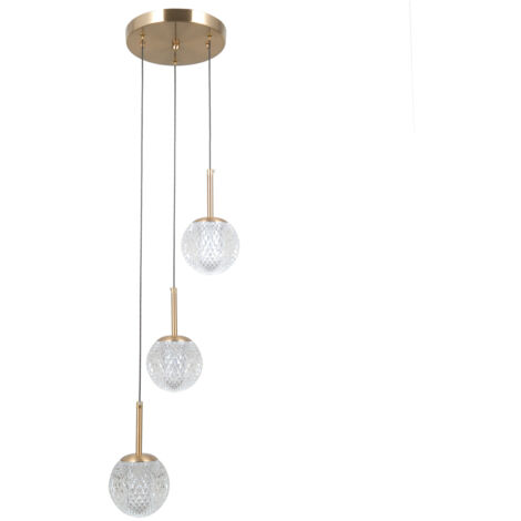 Lampadario Padri oro con sfere acriliche 3xG9 Italux