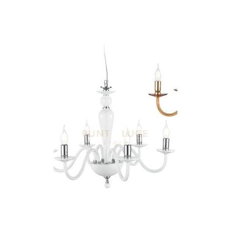 LAMPADARIO PAGANINI 12 LUCI BIANCO CROMO ATTACCO E14 D.84CM
