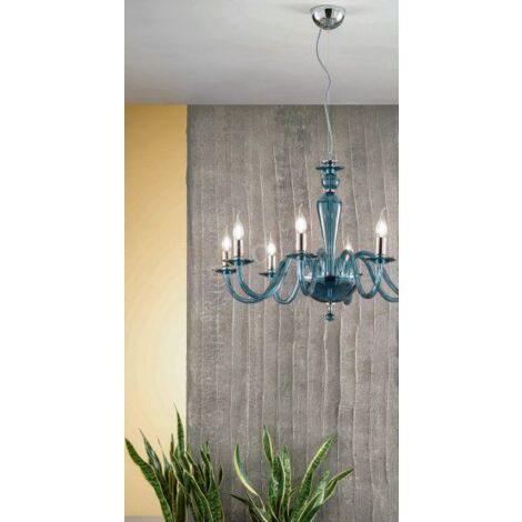 LAMPADARIO PAGANINI 12 LUCI OTTANIO CROMO ATTACCO E14 D.84CM