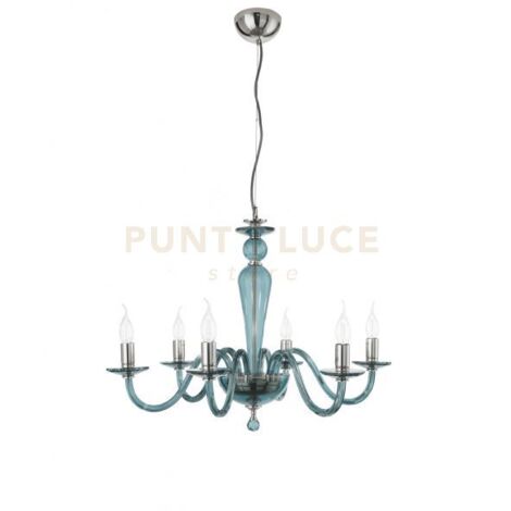 LAMPADARIO PAGANINI 6 LUCI OTTANIO CROMO ATTACCO E14 D.70CM
