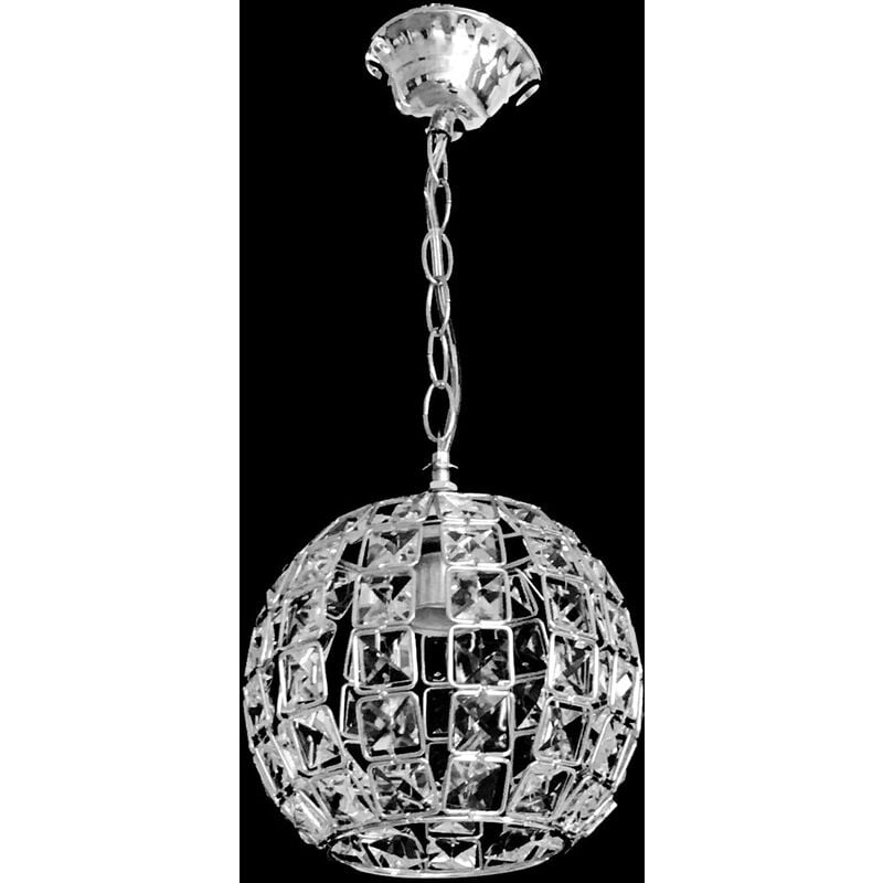 Image of Mille Lucciole - Lampadario sospensione E27 cristalli sfera oro argento moderno illuminazione led Argento