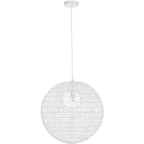 Lampadario "Pending" bianco in acciaio e carta -h51