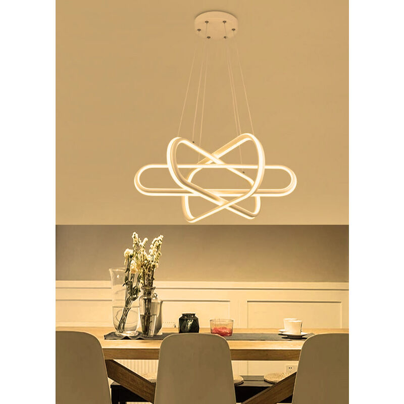 Image of Lampadario Plafoniera a Sospensione illuminazione a Led dal Design Moderno per ambienti Domestici e commerciali Luce calda 3000k