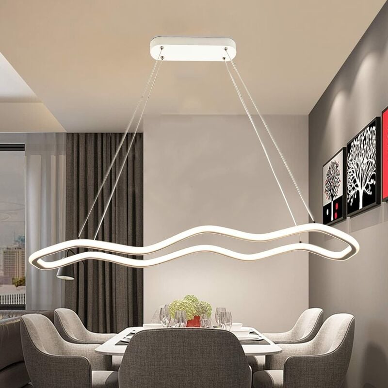 Image of Partenopea Utensili - Lampadario Plafoniera Illuminazione a Led Moderno 48W Luce Soffitto Forma onda luce calda 3000K