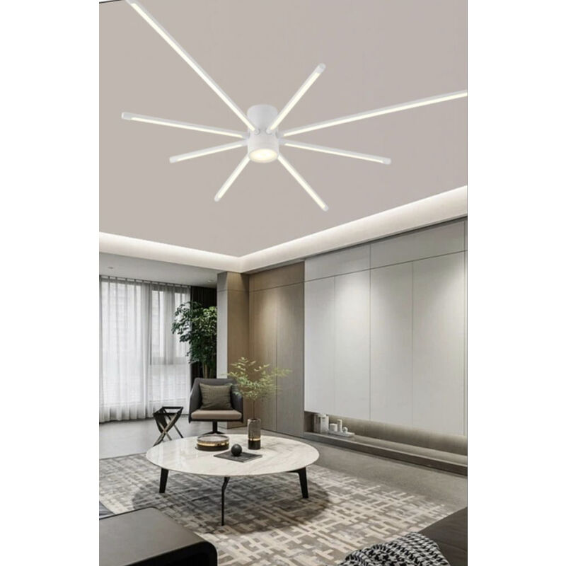 Image of Lampadario plafoniera moderno a led 9 luci da soffitto forma ragno da 42w 3360lm bianco luce naturale