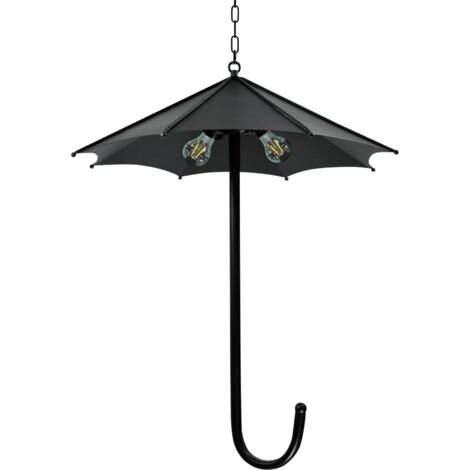 Lampadario Polux Parasol 3 luci E27 nero metallo Ø56