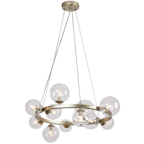Lampadario Rabalux Aslov ottone vetro 11 luci G9 Ø71