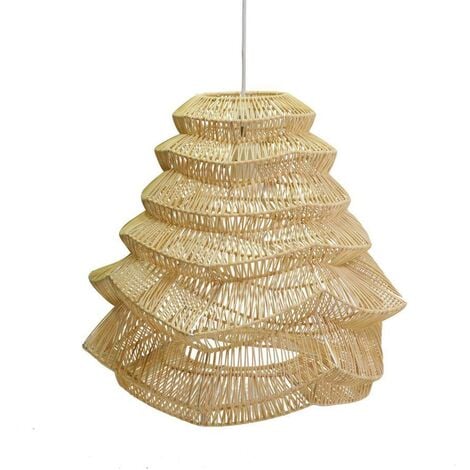 Lampadario rattan naturale