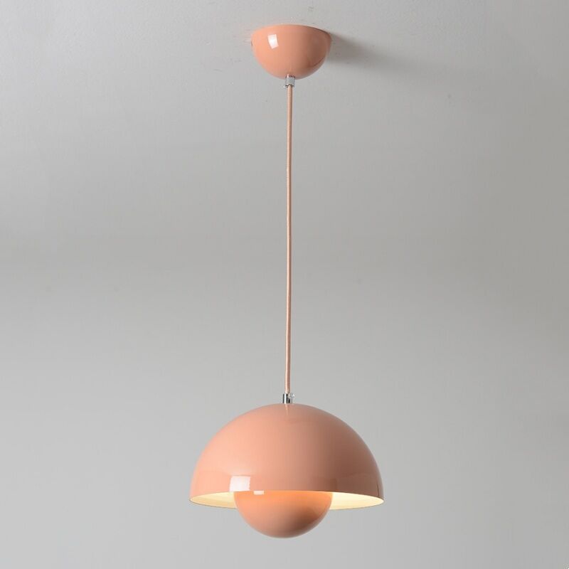 Image of Wottes - Lampadario a Sospensione Moderna Lampada a Sospensione Semplice Regolabile Lampada a Soffitto Metallo Rosa