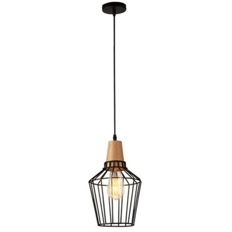 Lampadario retrò E27, lampada a sospensione creativa a gabbia per uccelli in ferro, lampada a sospensione in metallo cavo, lampadina non inclusa