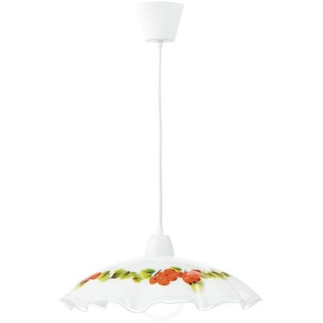LAMPADARIO RIBES E27 D.42XH120CM BIANCO/FRUTTI.